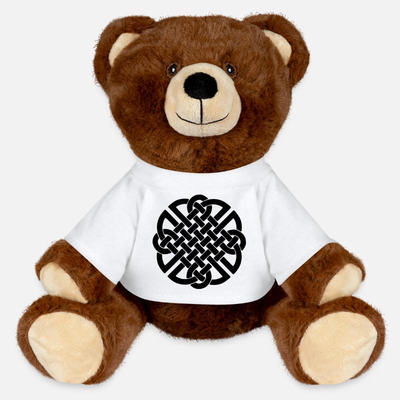 Celtic Rave Techno Knot – Festivalkleidung - MiniFeet® RecycelBär® Braun - Weiß