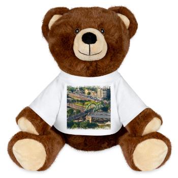 Belo Horizonte, Brazilian City - MiniFeet® RecycelBär® Teddy Bear Brown - white - Front