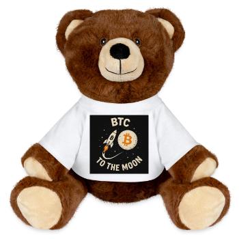 BTC vers la Lune - Nounours RecycelBär® marron - blanc - Devant