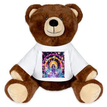 Mandala Meditation Aura - MiniFeet® RecycelBär® Teddy Bear Brown - white - Front