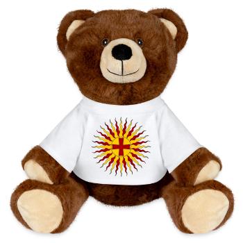 Eternal light of Jesus Christ - MiniFeet® RecycelBär® Teddy Bear Brown - white - Front