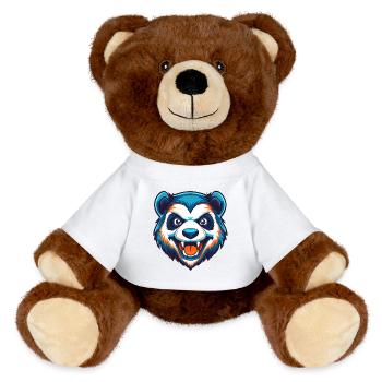 Savage Panda Esports Mascot Logo - MiniFeet® RecycelBär® Teddy Bear Brown - white - Front