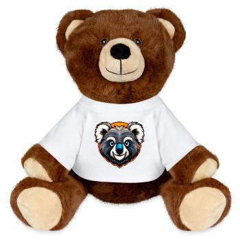 Cute Koala Esports Mascot Badge - MiniFeet® RecycelBär® Teddy Bear Brown - white - Front