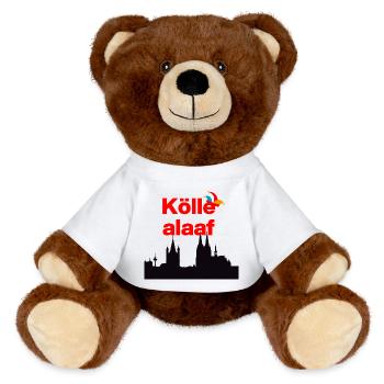 ÖLLE ALAF ! 🃏COLOGNE JECK, CARNAVAL, SESSION, KÖLSCH - Nounours RecycelBär® marron - blanc - Devant