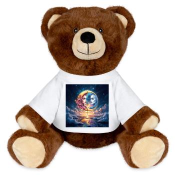 Lunare Dualität in der Liebe - MiniFeet® RecycelBär® Braun - Weiß - Vorne