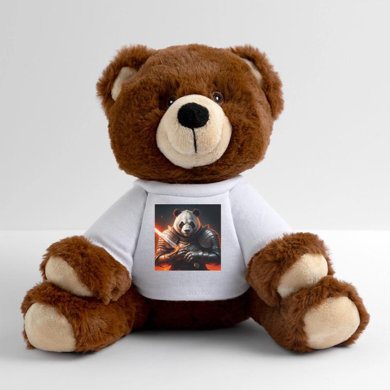 Panda warrior in fire armor MiniFeet® RecycelBär® Teddy Bear Brown