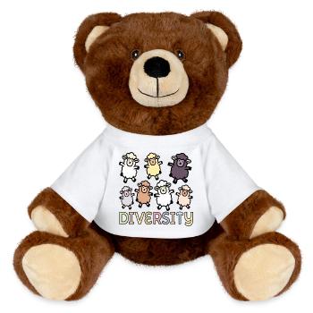 Vielfalt Schaf-Inklusion - MiniFeet® RecycelBär® Braun - Weiß - Vorne