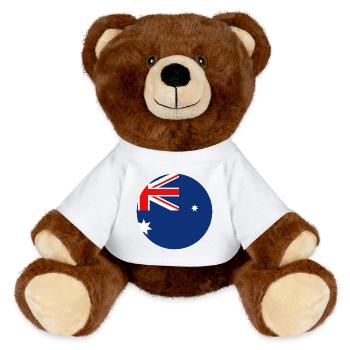 Manche du drapeau australien - Nounours RecycelBär® marron - blanc - Devant