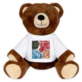 Four Elements Nature Graphic Spiritual - MiniFeet® RecycelBär® Teddy Bear Brown - white - Front