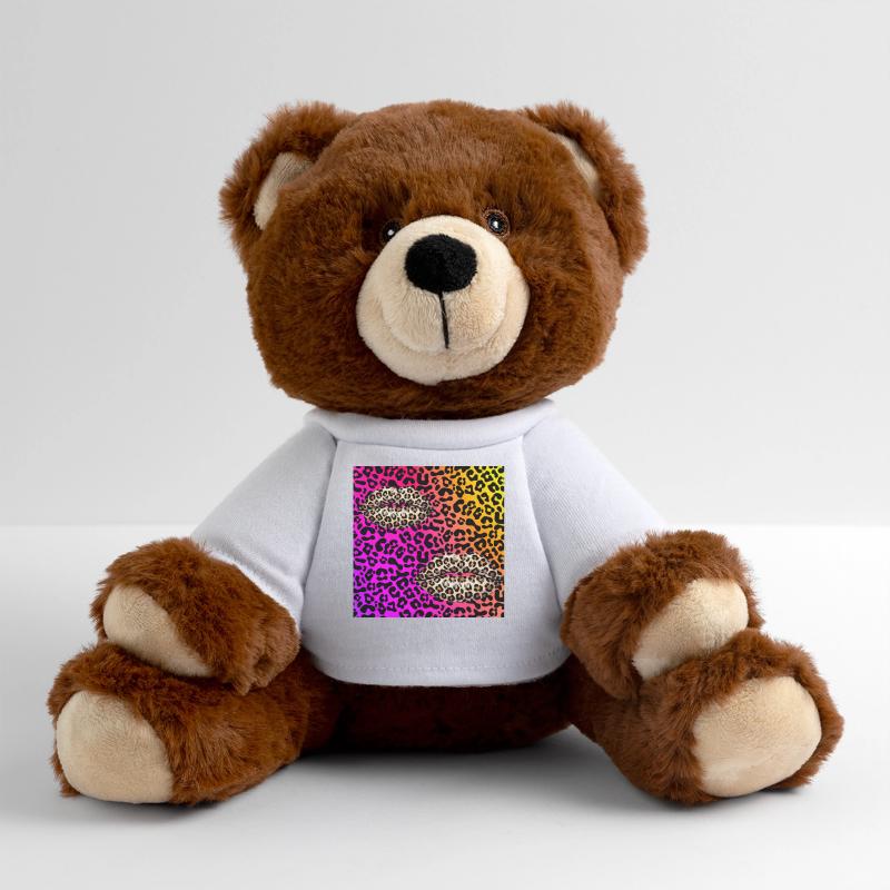 Lèvres de léopard sur dégradé néon Nounours RecycelBär® marron