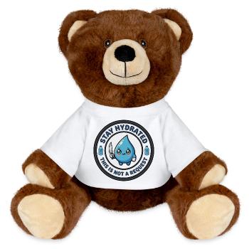 Stay Hydrated Killer Cute - MiniFeet® RecycelBär® Teddy Bear Brown - white - Front
