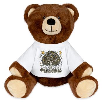 Arbre de vie - Nounours RecycelBär® marron - blanc - Devant