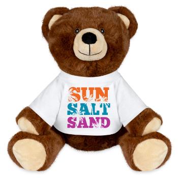 Sommerzeit - Sonne, Salz und Sand - MiniFeet® RecycelBär® Braun - Weiß - Vorne