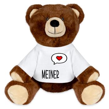 Relation de la Saint-Valentin à moi - Nounours RecycelBär® marron - blanc - Devant