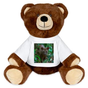 Fossa rare – Chasse silencieuse dans la forêt tropicale - Nounours RecycelBär® marron - blanc - Devant