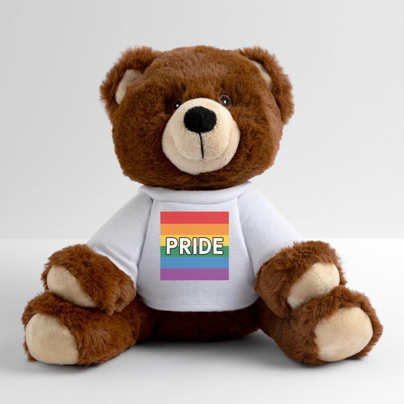 Pride - Queer Rainbow Flag Tee MiniFeet® RecycelBär® Teddy Bear Brown