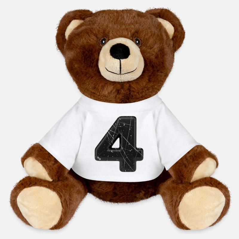 Noir 4 avec éclaboussures - Nounours RecycelBär® marron - blanc