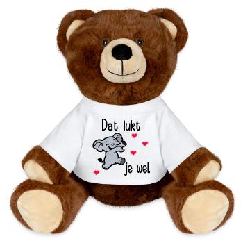 Exams Motivation Elephant - MiniFeet® RecycelBär® Teddy Bear Brown - white - Front