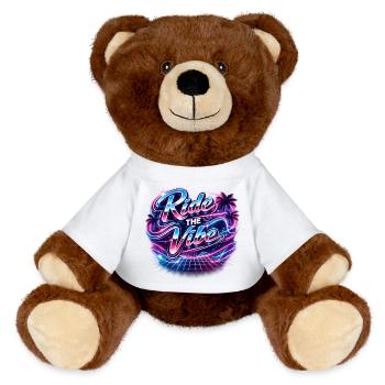 Ride the Vibe Neon 80s Palm - MiniFeet® RecycelBär® Teddy Bear Brown - white - Front