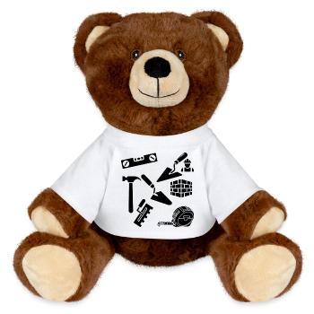 Masonry work - MiniFeet® RecycelBär® Teddy Bear Brown - white - Front