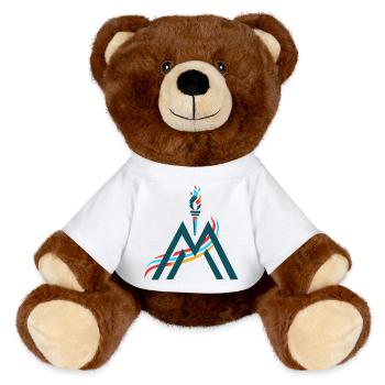Symbole de la Montagne Flamme du Sommet - Nounours RecycelBär® marron - blanc - Devant