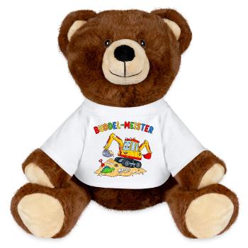Buddel-Meister Dino-Abenteuer - MiniFeet® RecycelBär® Braun - Weiß - Vorne