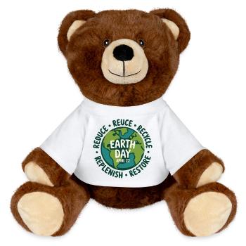 Earth Day Circle: Reuse Recycle - MiniFeet® RecycelBär® Teddy Bear Brown - white - Front