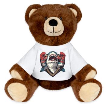Shark Boxer MMA - MiniFeet® RecycelBär® Teddy Bear Brown - white - Front