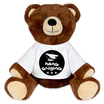 Hanggliding Pro Series Abzeichen - MiniFeet® RecycelBär® Braun - Weiß - Vorne