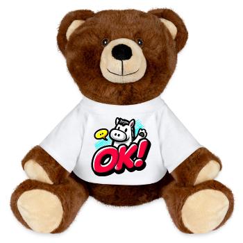 OK Pony - MiniFeet® RecycelBär® Teddy Bear Brown - white - Front