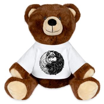 Eurasier | Yin Yang | Fond blanc - Nounours RecycelBär® marron - blanc - Devant