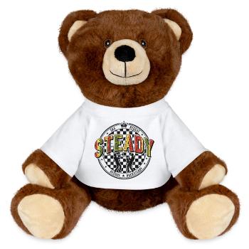 Steady Ska Reggae Circle Logo - MiniFeet® RecycelBär® Braun - Weiß - Vorne