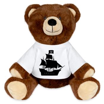 Pirate ship - MiniFeet® RecycelBär® Teddy Bear Brown - white - Front