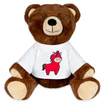 Crying Horse - MiniFeet® RecycelBär® Teddy Bear Brown - white - Front