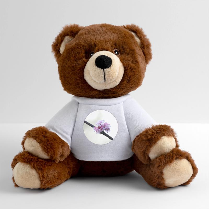 Fleur rose et blanche délicate, fleur blanche Nounours RecycelBär® marron