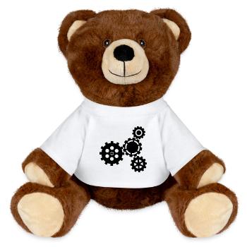 Growing gears - MiniFeet® RecycelBär® Teddy Bear Brown - white - Front