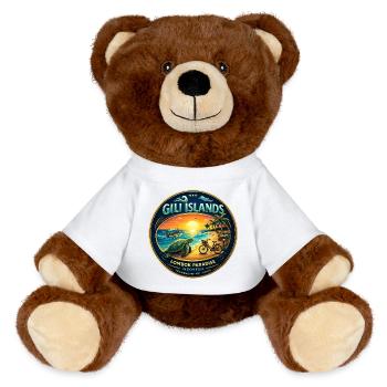 Gili Islands Sunset Turtle Tee - MiniFeet® RecycelBär® Teddy Bear Brown - white - Front