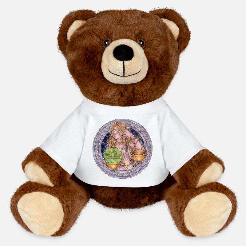 Zodiac Sign Zodiac Libra Libra Gift - MiniFeet® RecycelBär® Teddy Bear Brown - white