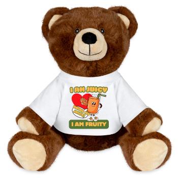 Je suis Juicy - Je suis Fruity - T-shirt de dessins animés - Nounours RecycelBär® marron - blanc - Devant