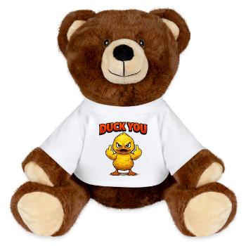 Canard, espèce de canard drôle de dessin animé - Nounours RecycelBär® marron - blanc - Devant
