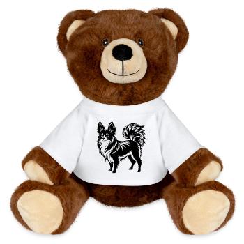 Dog Bow Tie - MiniFeet® RecycelBär® Teddy Bear Brown - white - Front