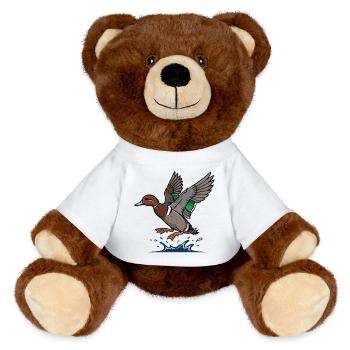 Canard Colvert En Vol Nature Sauvage Étang - Nounours RecycelBär® marron - blanc - Devant