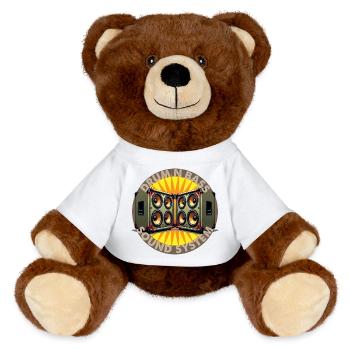 Drum And Bass Sound System Logo - Nounours RecycelBär® marron - blanc - Devant