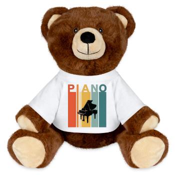 Vintage Piano Gift - MiniFeet® RecycelBär® Teddy Bear Brown - white - Front