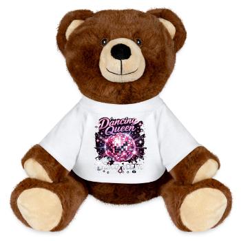 Dancing Queen & Disco Team : Mix Ball Disco Party - Nounours RecycelBär® marron - blanc - Devant