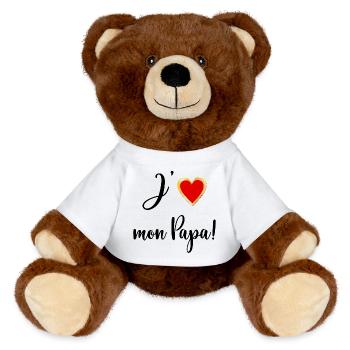 Love Baby Daddy - MiniFeet® RecycelBär® Teddy Bear Brown - white - Front