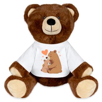 Bear Mom & Baby Bear - MiniFeet® RecycelBär® Teddy Bear Brown - white - Front