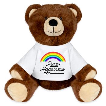 Citation Arc-en-ciel du Bonheur Pur Noir - Nounours RecycelBär® marron - blanc - Devant