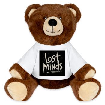 Lettrage grunge des Esprits Perdus - Nounours RecycelBär® marron - blanc - Devant