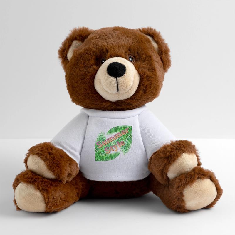 Summer style with palm trees MiniFeet® RecycelBär® Teddy Bear Brown